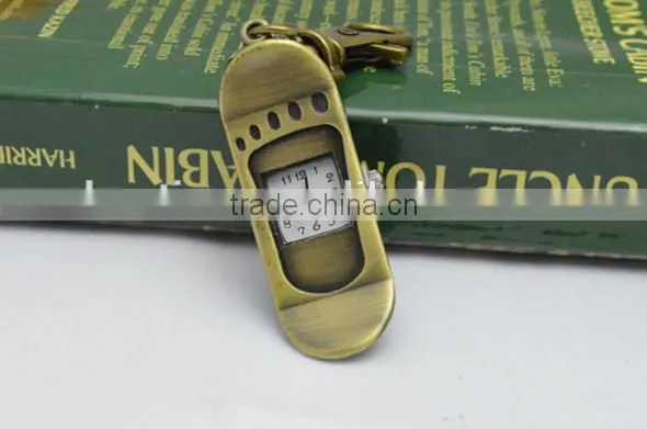 Women's pocket watch retro bronzed footprint shape quarts watches women watches