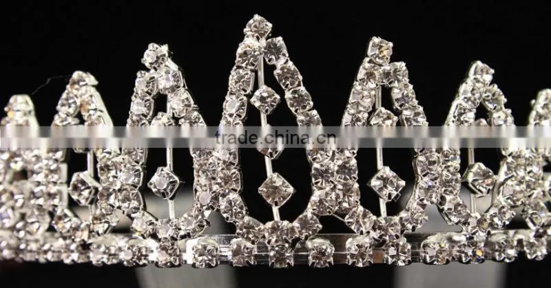 Wedding Bridal Tiara Rhinestone Silver Crystal Crown Large Pegeant Hair Accessories
