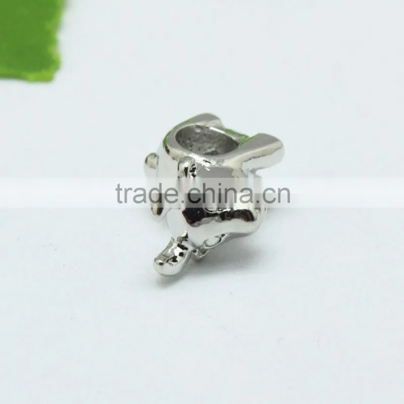 Wholesale 2015 New Style Cattle Shape DIY Anti-silver Creative Bracelets Accessories Metal Zinc Alloy Beads with Holes