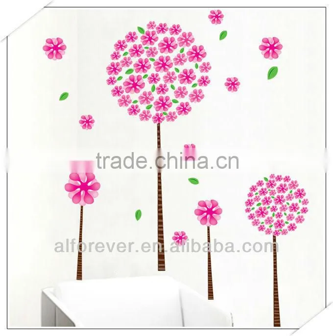 Hot sale XL pink dandelion wall decor for living room 60*90cm