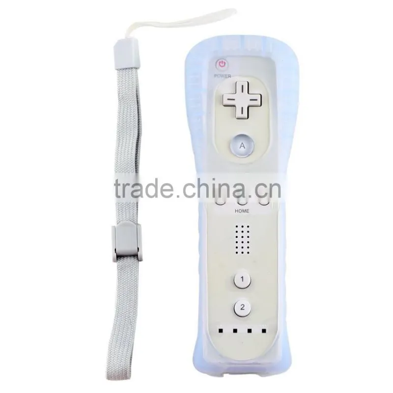 Game Motion Plus Remote Nunchuck Controller Wireless Gaming Nunchuk Controllers with Silicon Case Strap For Nintendo Wii Console