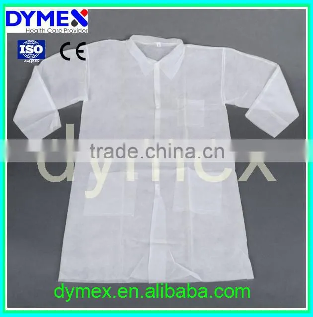 Disposable medical white chemistry lab coat