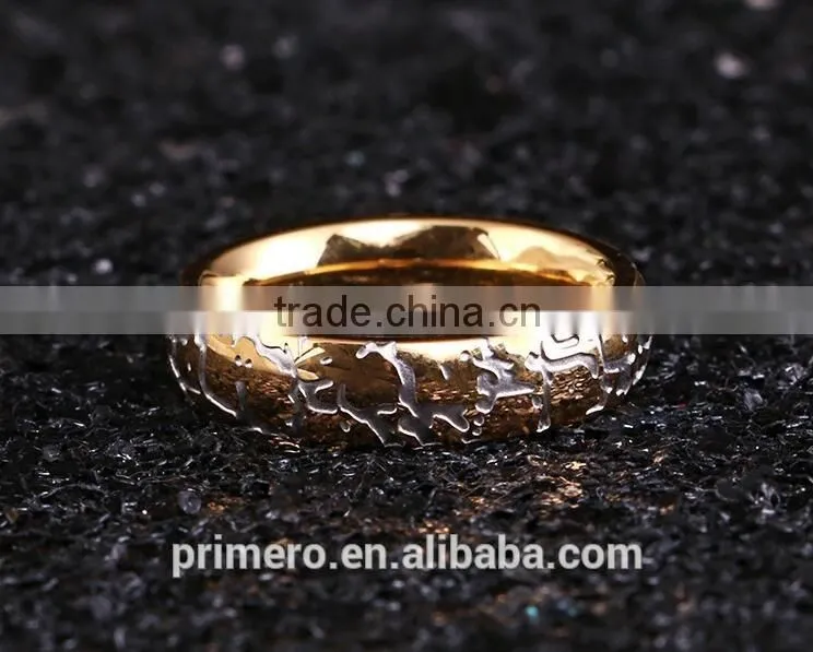 New Arrivals 2016 Stainless Steel Men's Rings Fancy Crack pattern Designs Gold Silver jewelry wholesale