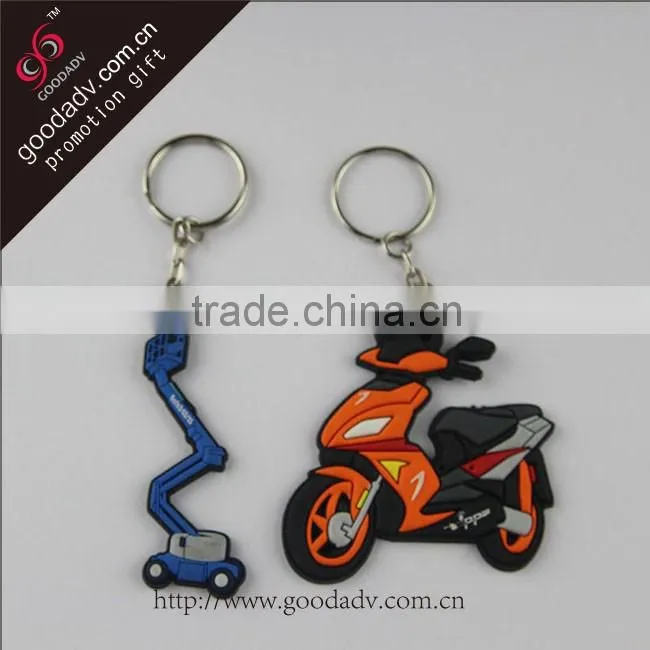 2015 promotional gift free sample Logo custom soft pvc motorcycle keychains