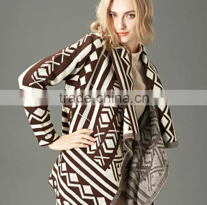 woman wear with high quality knits wool cardigans