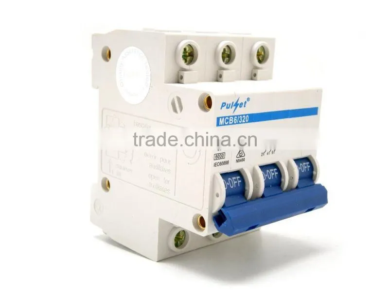 6-63A 3 Pole 6Ka mcb electrical mcb