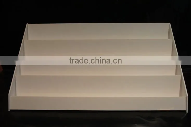White Acrylic Tiers Display Shelf For Makeup
