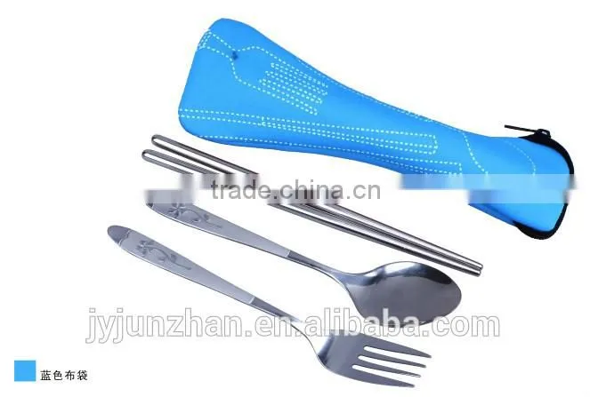 Direct factory Flatware spoon chopsticks with water-proof cloth bag packing