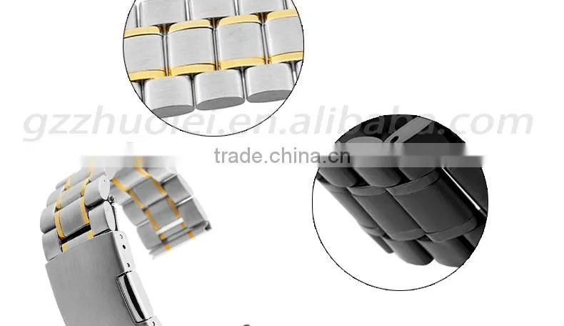 14|16|18|19|20|22|24mm high quality imported stainless steel Watch Band with double click stainless steel buckle