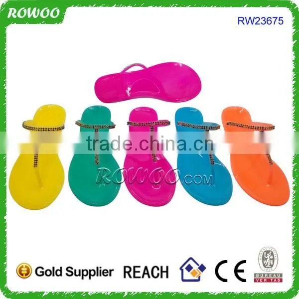 hot selling ladies fancy flat sandal pvc jelly fashion sandals