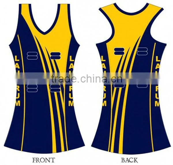 Stripe design netball a-line dress sublimation made