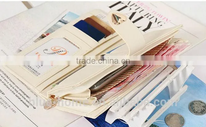 Latest heart design long hasp ladies purse Good quality Showing elegance