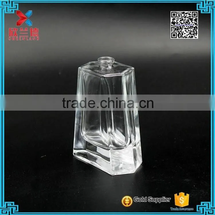 Hot selling 80ml Triangle shape glass perfume bottles with pump spray