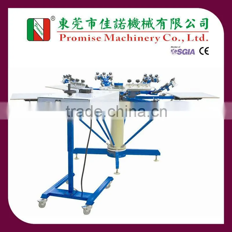 JN-MS6-5060E Manual Operating 6 Colour Double Pivoting T-shirt Printing Machine