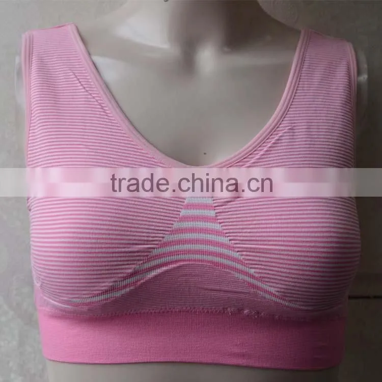 Ladies Orignal One PIece Plus Size Yogawear Seamless Compresssion Stripes Crossfit Sports Bra