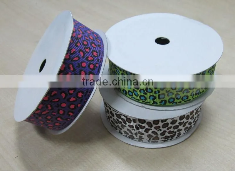 leopard printer grosgrain ribbons for decotation