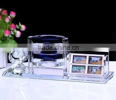 Exquisite Crystal Pen holder Card Holder Table Set Nice Table Decoration