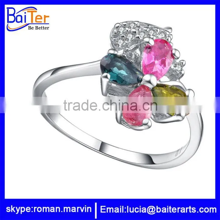 Wholesale fashion silver ring 925 silver ring with black stone
