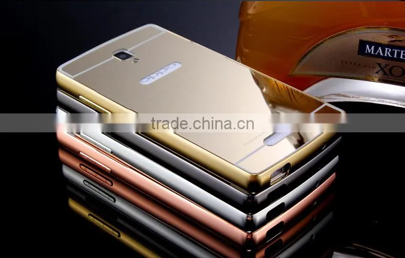 Factory Wholesale Metal Bumper Mirror Back Flare Phone Case For OPPO 831