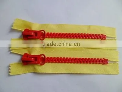 8# plastic resin zipper close end zipper thumb puller auto-lock zipper slider garment zipper