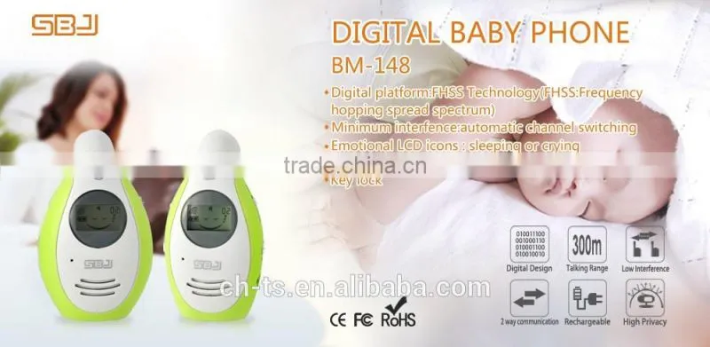 2.4GHZ Digital Audio Baby Monitor with Music Lullabies