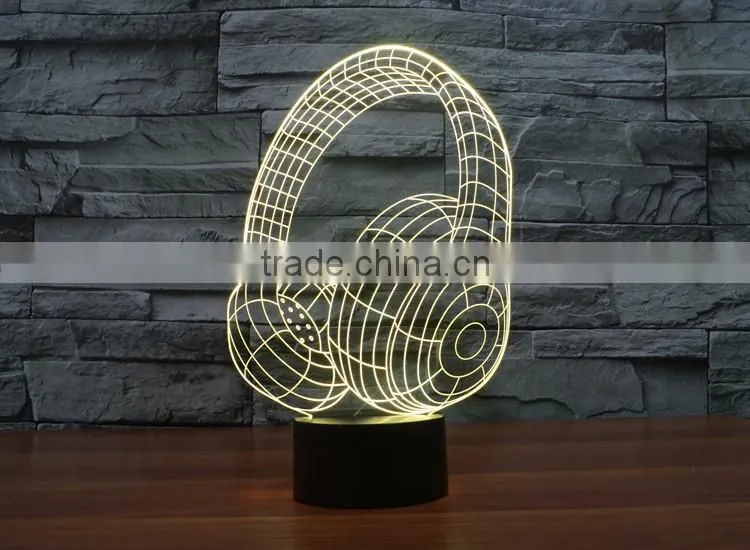 Novelty Lighting fashionable Table Lamp Touch Switch 3D LED Night Light Acrylic Colorful Gradient Atmosphere Lamp With USB Line
