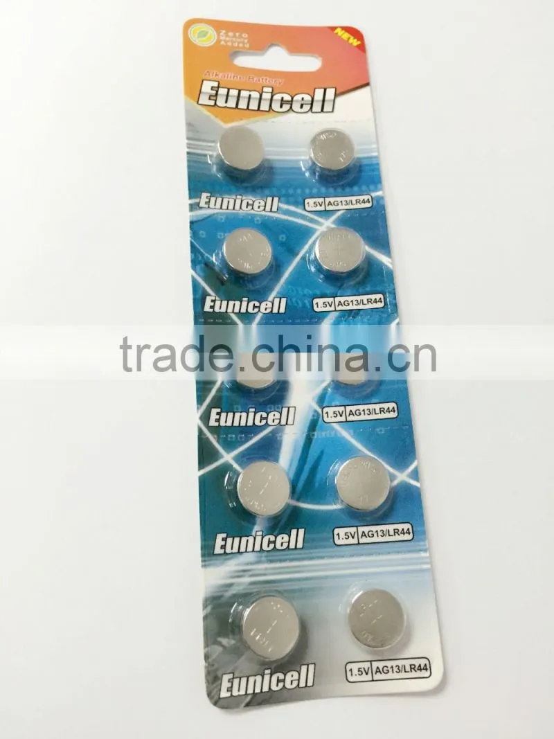 Zn/MnO2,Alkaline button cell battery AG13 Battery Type AG13 battery LR44
