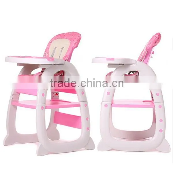 2in1 function plastic high baby eating chair