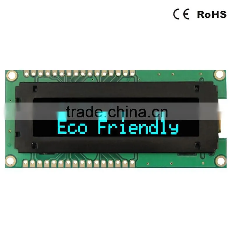 OLED 2.26" 16x2 IPS free viewing angle Optional 6800/8080/SPI/I2C interface OLED Screen Blue Color Character OLED Display