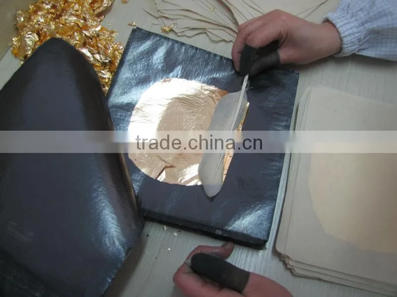 22k-23.75k gold leaf sheets loose booklet 8cm*8cm 25leaves/booklet