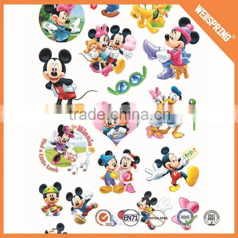 Cute cartoon superior fancy kids room decoration 3d puffy sticker
