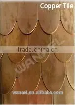 Wanael Durable 0.1mm Pure Copper Sheet Asphalt based Copper Fish Scale Roof Tile