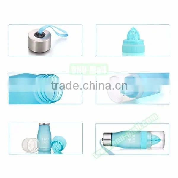 Free BPA 650ml Portable Food Grade Lemon Water Bottle with Fruit Infuser
