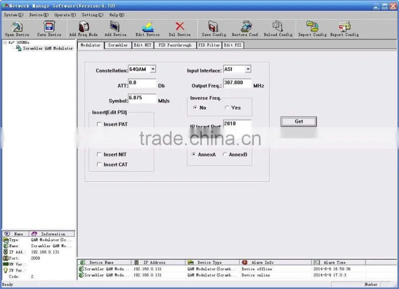 SC-3102 Scrambler Modulator (ASI in and DVB-C RF out)