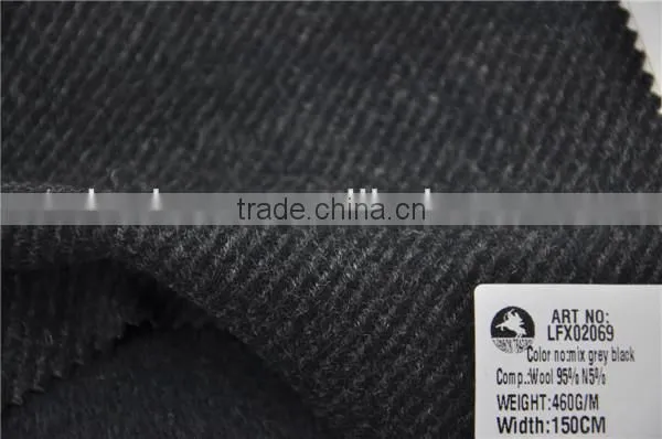 Wholesale high quality twill wool nylon woolen tweed pattern fabric