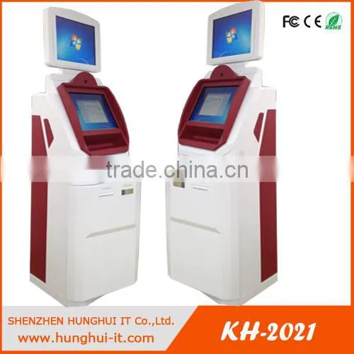 dual touch screen payment kiosk with new design/new touch screen monitor advertising kiosk with payment/all in one payment kiosk