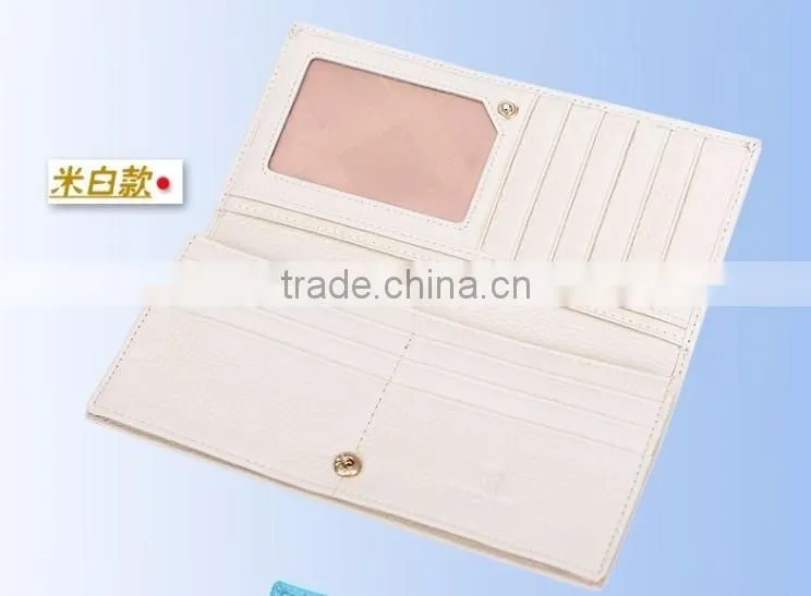 Best selling customer delicate design genuine/pu leather lady wallet with customer logo