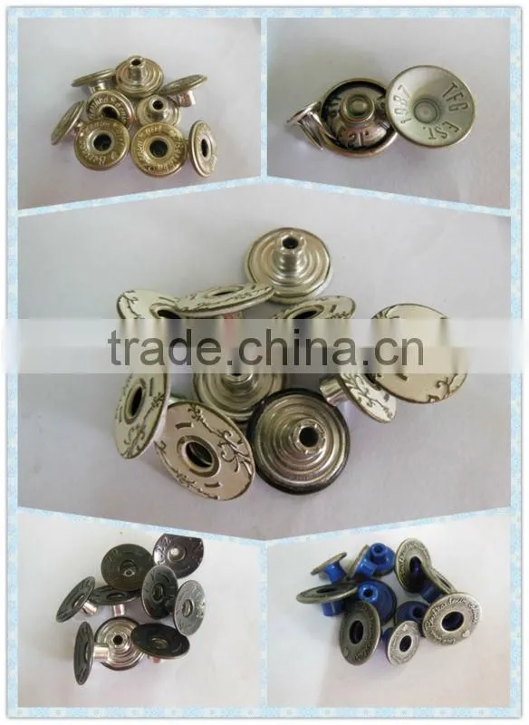 Fashion Metal Shank Button / Rivet Jean Button