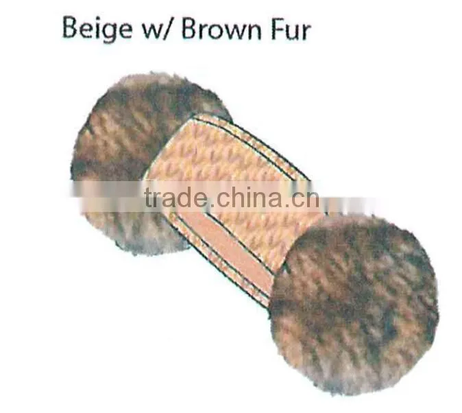 Fashion Winter promotional customized girl's jacquard acrylic knitted headband collection with faux fur lining