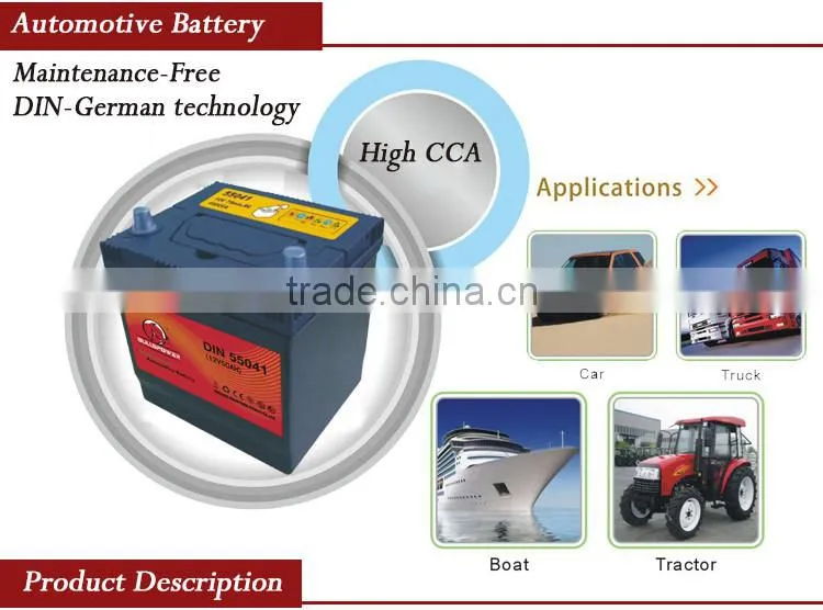 12v 75ah korea maintenance free car battery