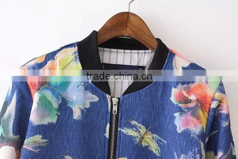 cheap china wholesale clothing floral print baseball coat