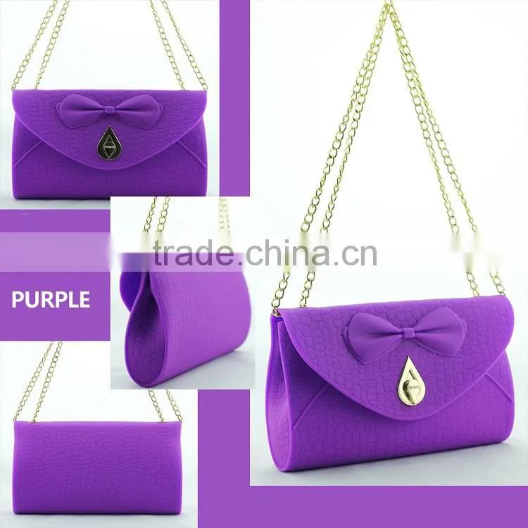 2014 hot sell fashion colorful sell silicone single shoulder Bag