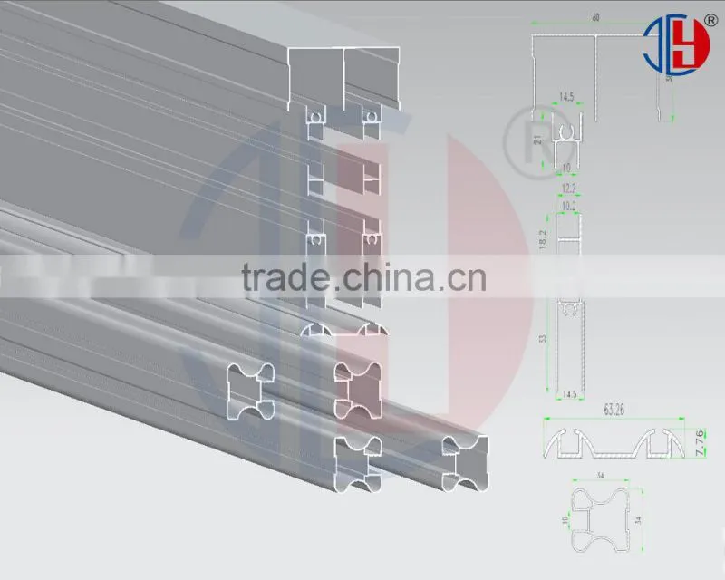 High Quality Anodized Aluminium Profile For Wardrobe Sliding Door