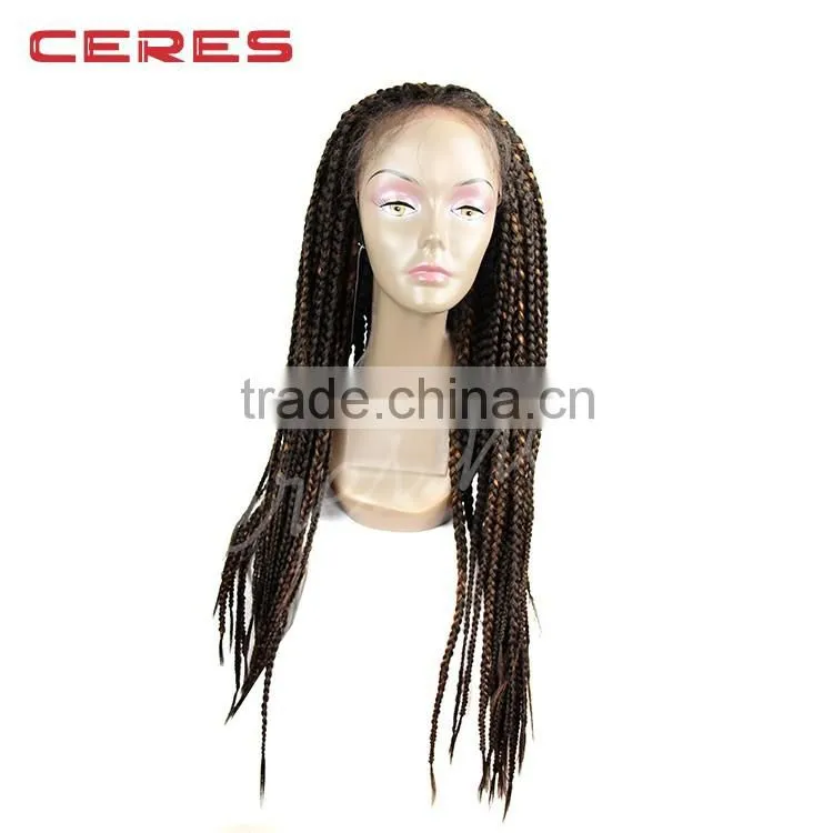 cheap natural black color lace front african braided wig for black women