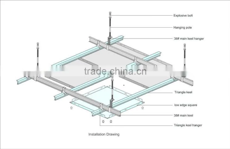 2016 Factory price Clip in Square aluminum for all kind of hardware and building materials