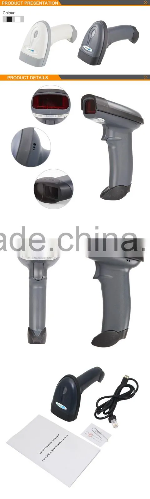 NT-1698 High Quality 1D Wired handheld Laser barcode scanner for supermarket