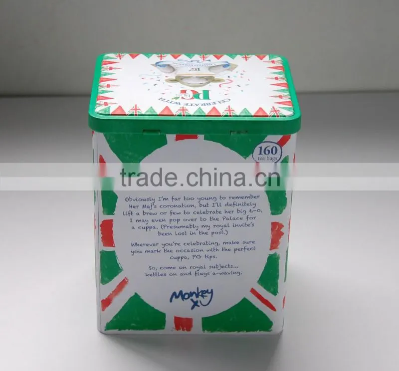 2016 hot sales fashion style tin tea can food tin box candy tin box