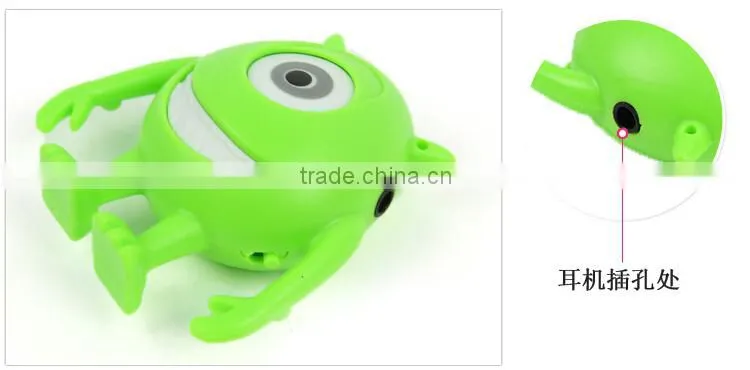 Cartoon animal mp3,Green Monsters Portable Music MP3 player