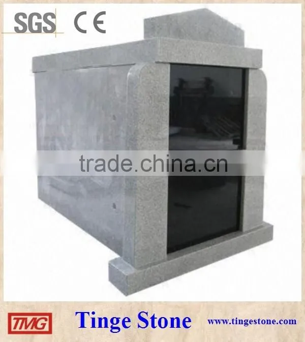 Granite mausoleum designs 6 feet tall roof