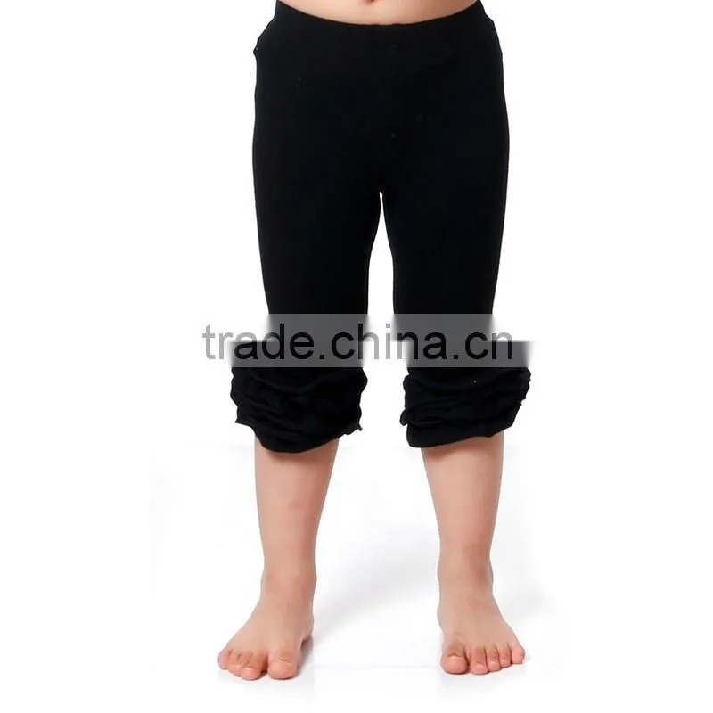 children cotton pants girl's boutique ruffle high quality candy color soft pants